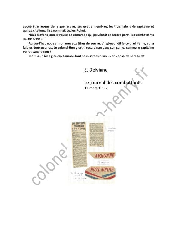 Le combattant totalisant le plus grand nombre de titres de guerre