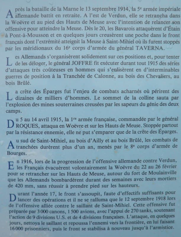 Combats du saillant de Saint-Mihiel 1914-1918