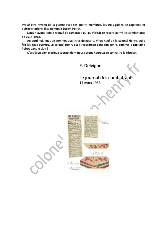 Le combattant totalisant le plus grand nombre de titres de guerre