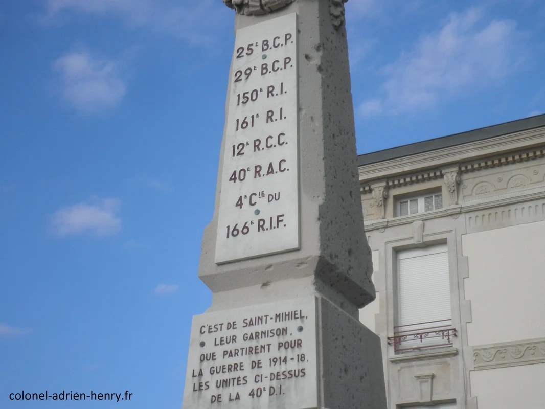 Liste des unités de Saint-Mihiel en 1914