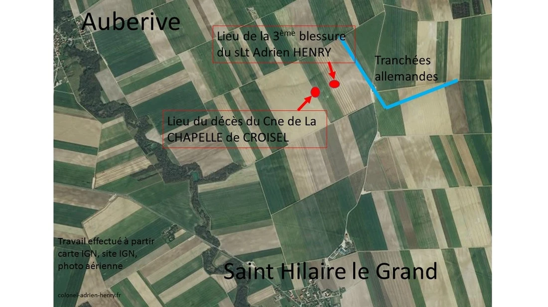 Positionnement du lieu de l'attaque de la 4e compagnie